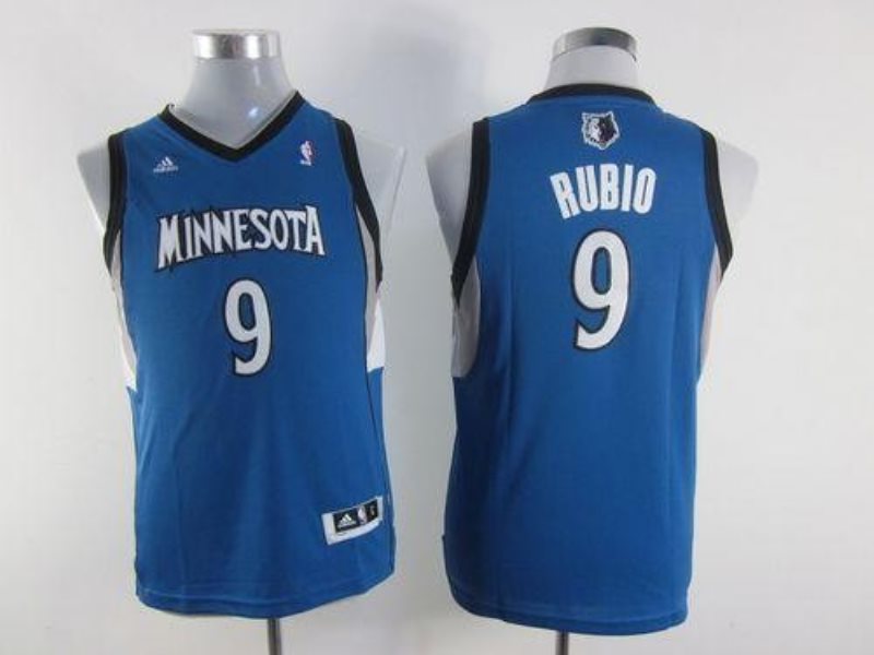 NBA Timberwolves 9 Ricky Rubio Blue Youth Jersey