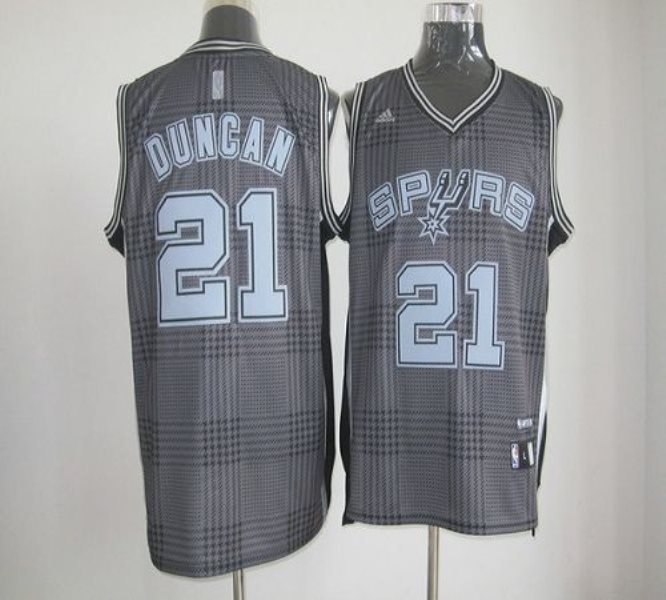 NBA Spurs 21 Tim Duncan Black Rhythm Men Jersey