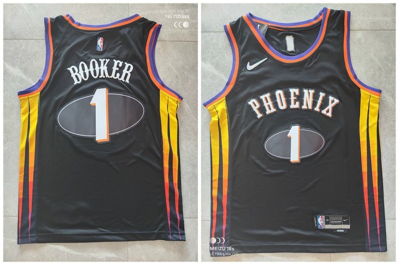 NBA Suns 1 Devin Booker City Black Men Jersey
