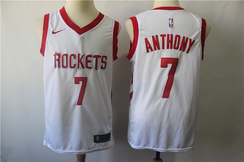 NBA Rockets 7 Carmelo Anthony White Nike Swingman Men Jersey