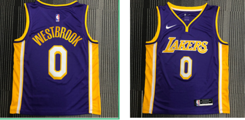 NBA Lakers 0 Russell Westbrook Purple Nike V neck Men Jersey