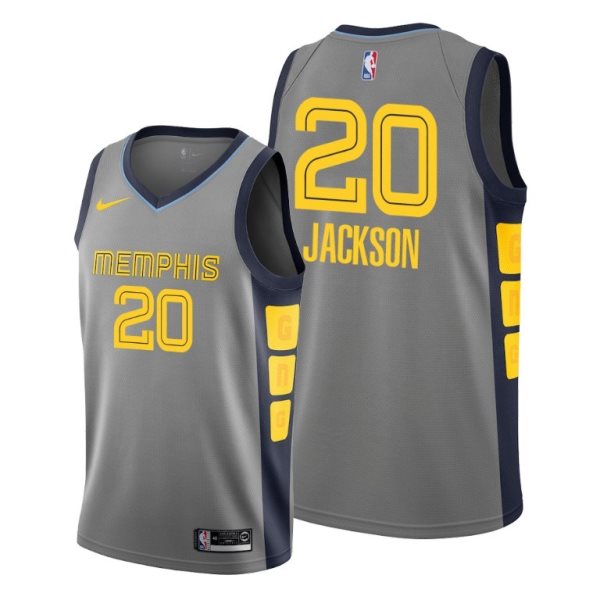 NBA Memphis Grizzlies 20 Josh Jackson Grey City Edition Nike Men Jersey