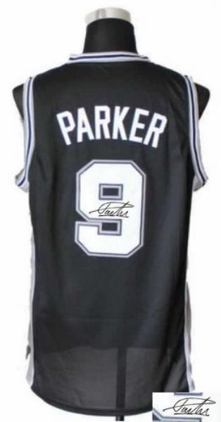 NBA Spurs 9 Tony Parker Autographed Black Revolution 30 Men Jersey