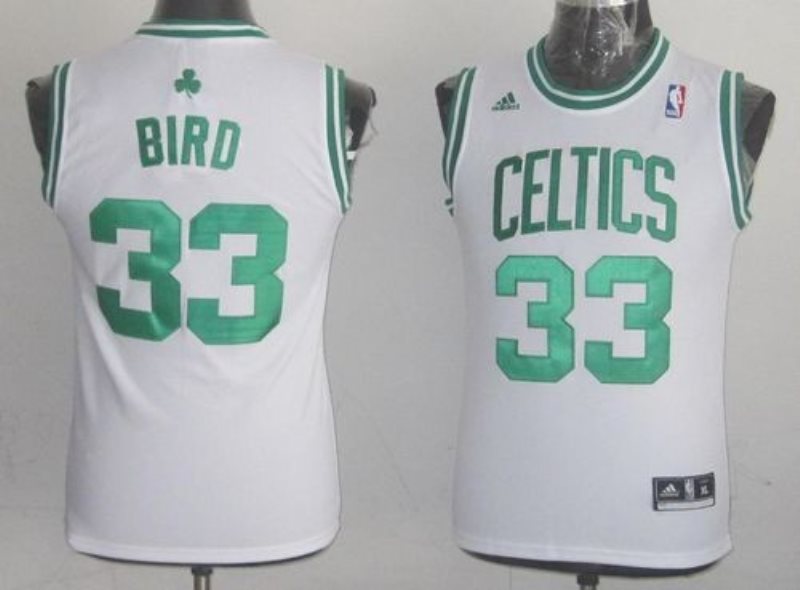 NBA Celtics 33 Larry Bird White Throwback Youth Jersey