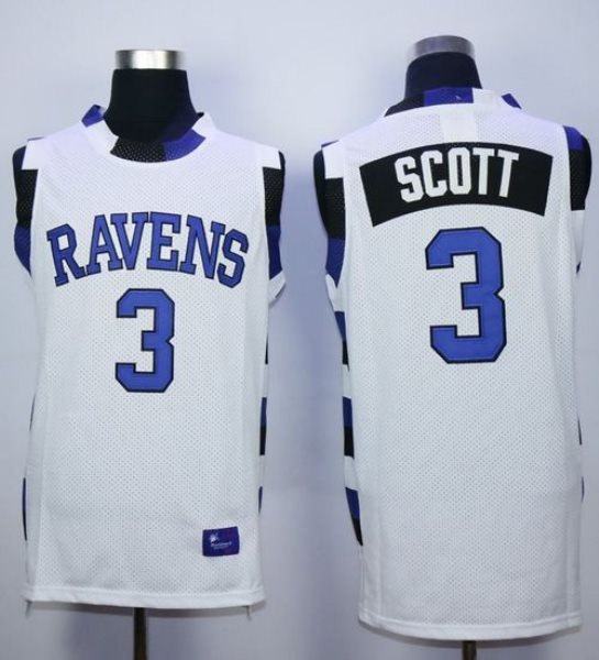 One Tree Hill Ravens 3 Lucas Scott White Stitched Basketball Jersey
