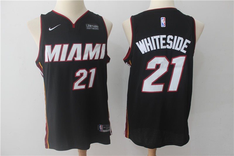 NBA Heat 21 Hassan Whiteside Black Nike Authentic Men Jersey