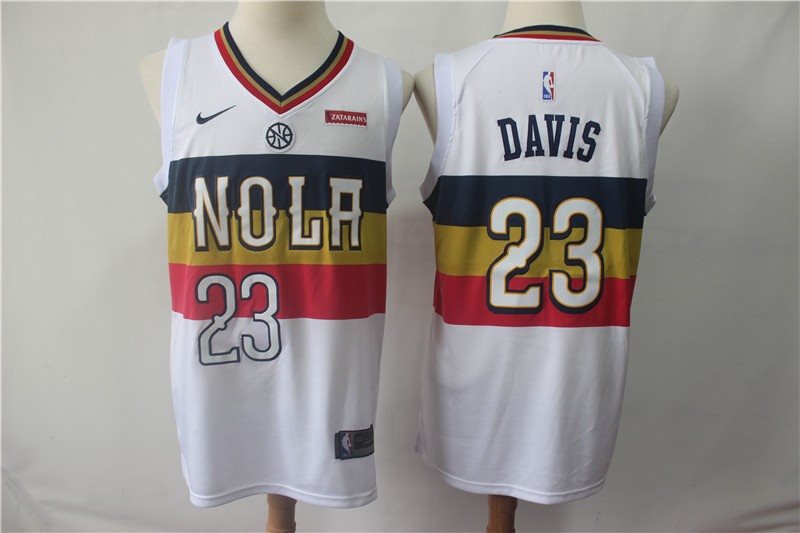 NBA Pelicans 23 Anthony Davis White Earned Edition Nike Men Jersey