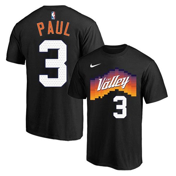NBA Suns 3 Chris Paul 2021 Black T-Shirt