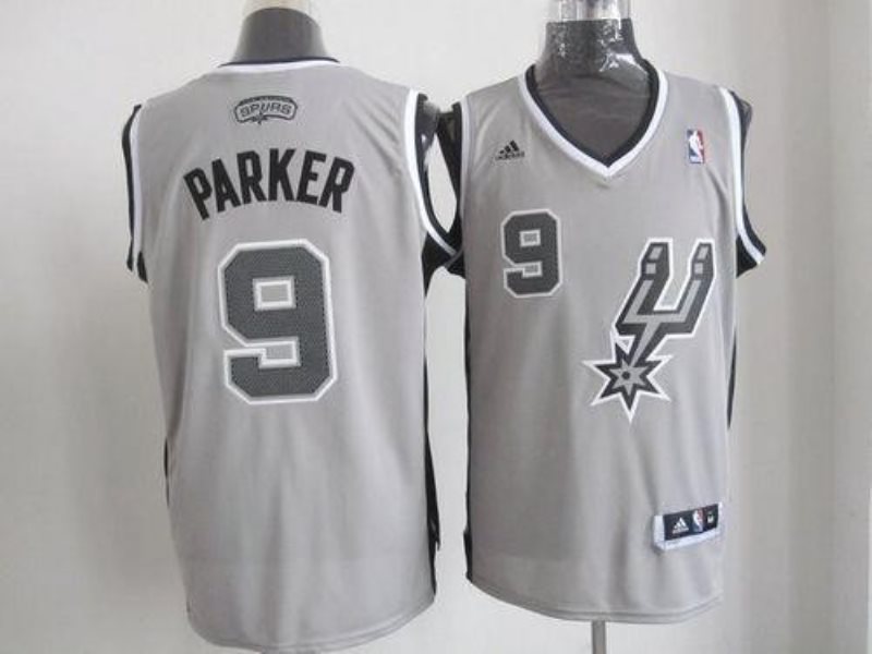 NBA Spurs 9 Tony Parker Grey Alternate Men Jersey