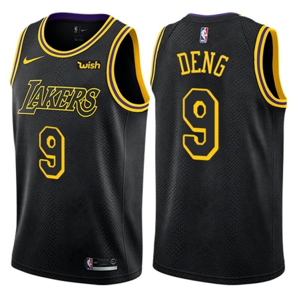 NBA Lakers 9 Luol Deng Black City Edition Nike Men Jersey