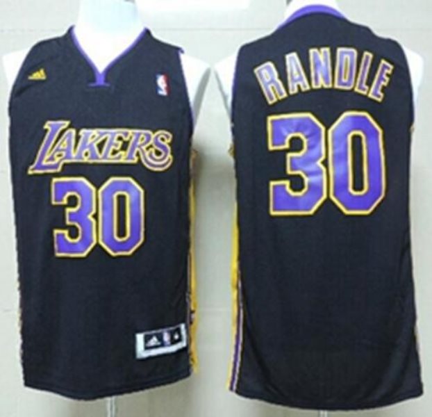 NBA Lakers 30 Julius Randle Black With Purple Revolution 30 Men Jersey