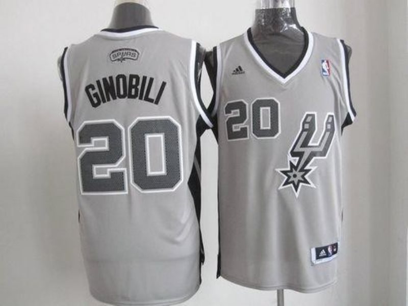 NBA Spurs 20 Manu Ginobili Grey Alternate Men Jersey