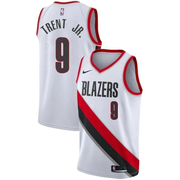 NBA Portland Trail Blazers 9 Gary Trent JR. White Men Jersey