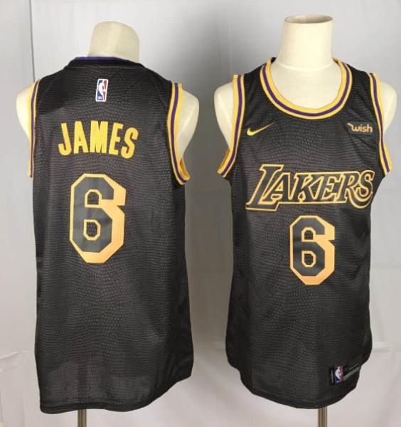 NBA Lakers 6 LeBron James Black City Edition Nike Men Jersey