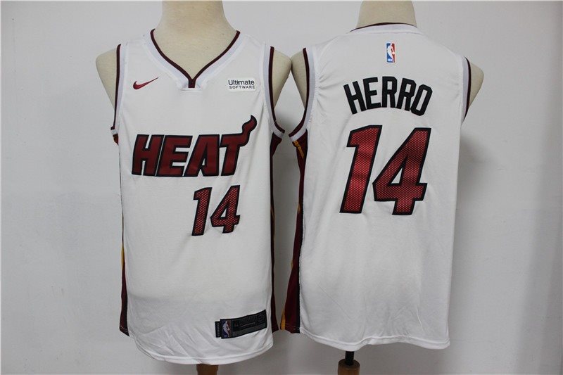 NBA Heat 14 Tyler Herro White Nike Men Jersey