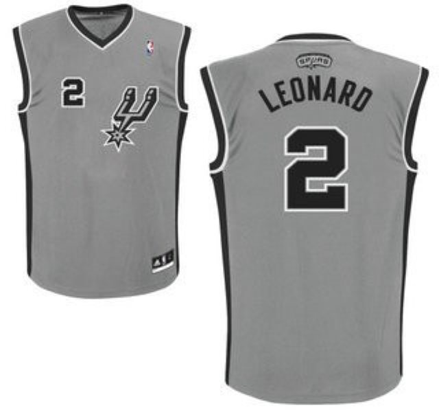 NBA Spurs 2 Kawhi Leonard Grey Men Jersey