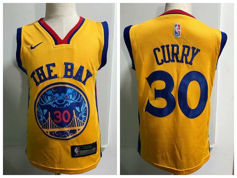 NBA Warrior 30 Stephen Curry Yellow Nike Toddler Jersey