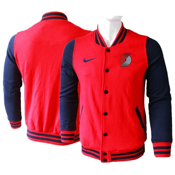NBA Portland Trail Blazers Blank Red Navy Nike Wool Jacket