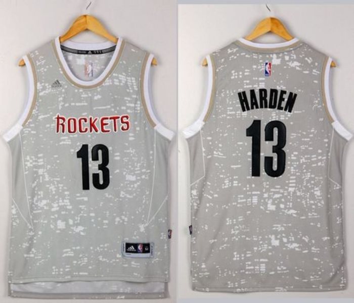 NBA Rockets 13 James Harden Grey City Light Men Jersey