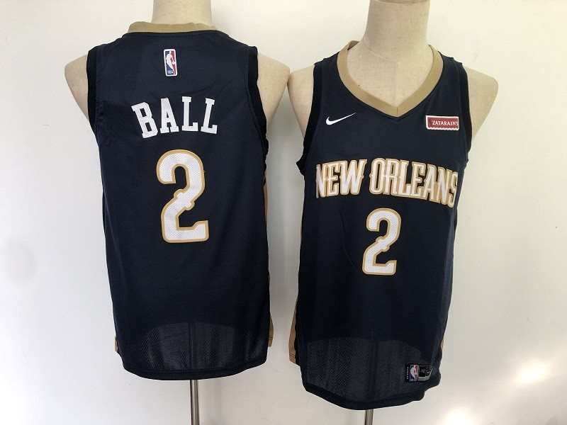 NBA Pelicans 2 Lonzo Ball Navy Nike Men Jersey