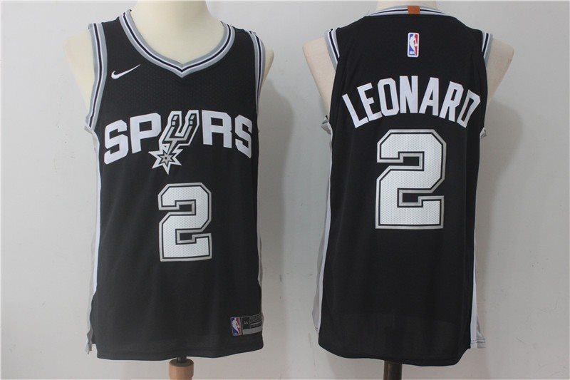 NBA Spurs 2 Kawhi Leonard Black Nike Men Jersey