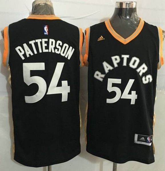 NBA Raptors 54 Patrick Patterson Black Gold Men Jersey
