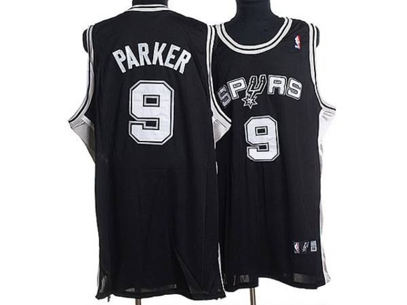 NBA Spurs 9 Tony Parker Black Men Jersey