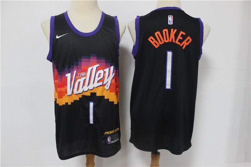 NBA Suns 1 Devin Booker Black 2020-21 City Edition Nike Men Jersey