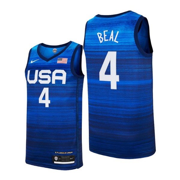 USA Basketball 4 Bradley Beal 2021 Tokyo Olympics Blue Away Men Jersey