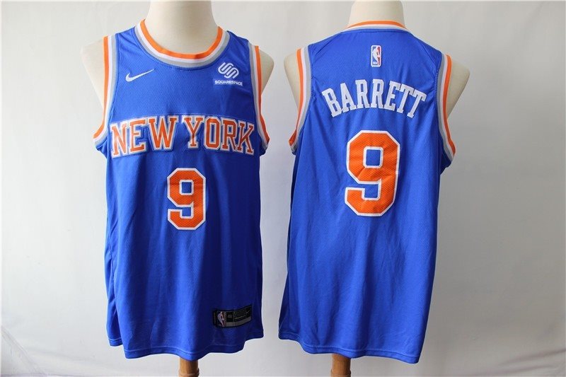 NBA Knicks 9 RJ Barrett Blue 2019 Draft Nike Men Jersey