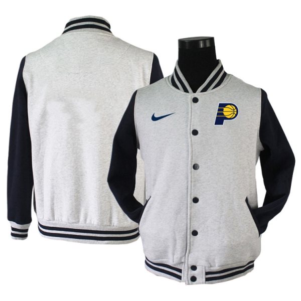 NBA Indiana Pacers Grey Navy Nike Wool Jacket