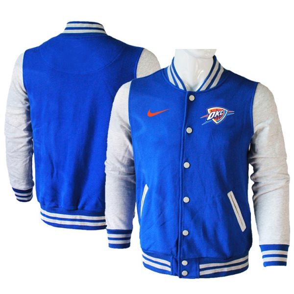 NBA Oklahoma City Thunder Blank Blue Grey Nike Wool Jacket