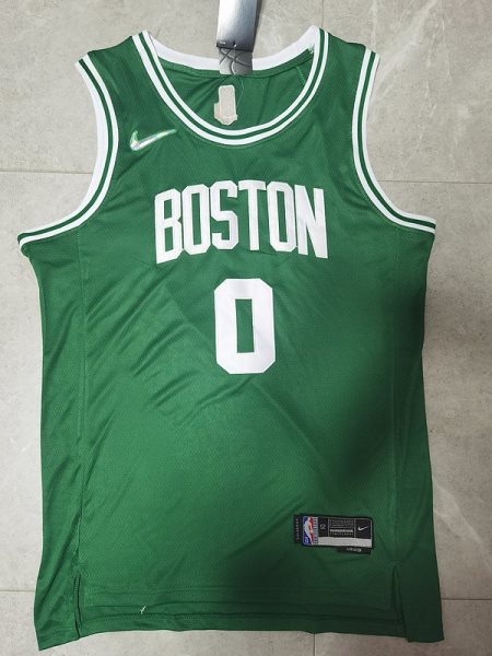 NBA Celtics 0 Jayson Tatum Green 75th Anniversary Nike Men Jersey