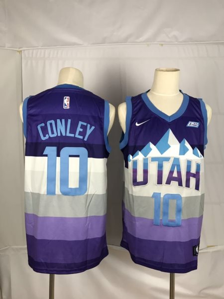 NBA Jazz 10 Mike Conley Purple City Edition Nike Men Jersey
