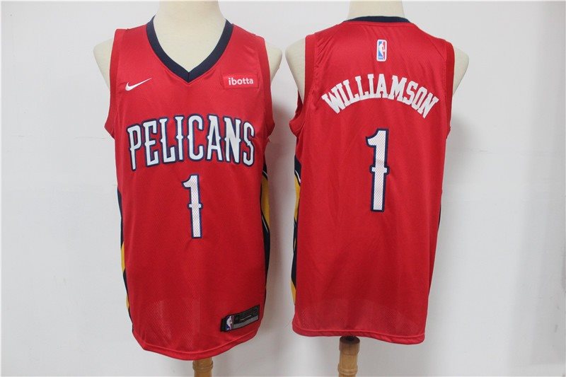 NBA Pelicans 1 Zion Williamson Red Nike Men Jersey