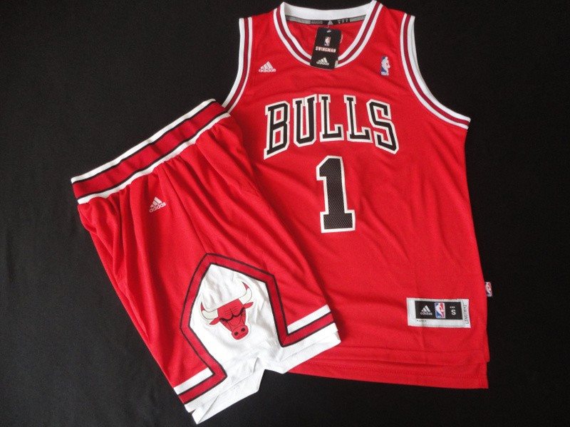 NBA Bulls 1 Rose Red New Revolution 30 Men Jersey(with shorts)