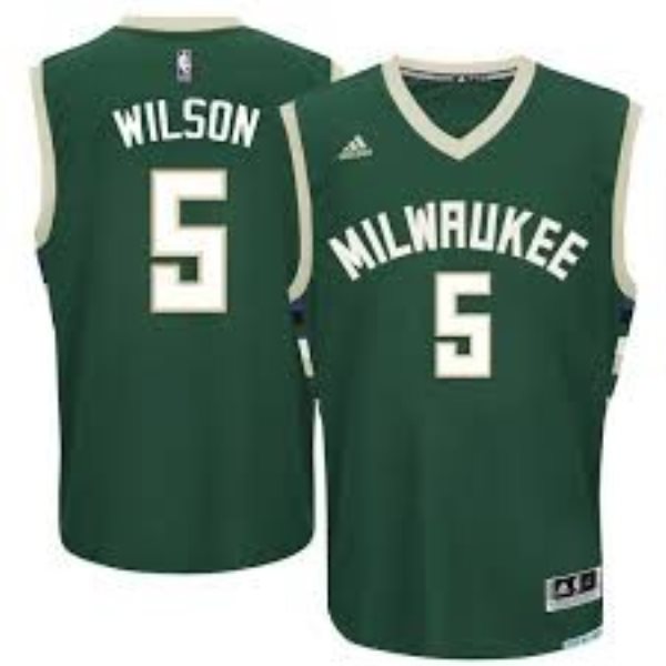 Adidas Milwaukee Bucks 5 D. J. Wilson Green 2017 NBA Draft Men Jersey