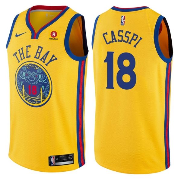 NBA Warriors 18 Omri Casspi Gold City Edition Nike Men Jersey