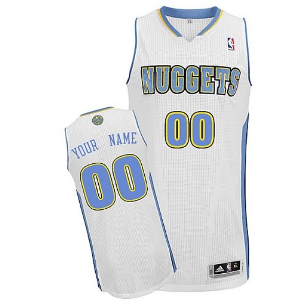 NBA Nuggets White Customized Men Jersey