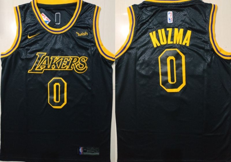 NBA Lakers 0 Kyle Kuzma Black Nike City Edition Men Jersey