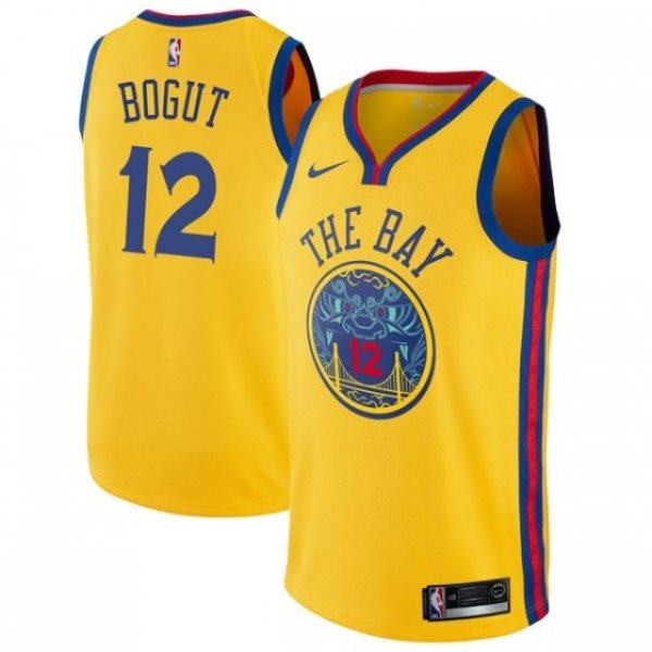 NBA Warriors 12 Andrew Bogut Gold City Edition Nike Men Jersey
