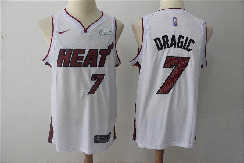 NBA Heat 7 Goran Dragic White Nike Authentic Men Jersey