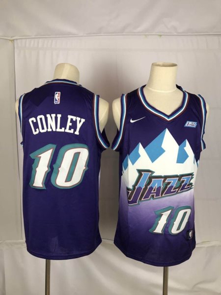NBA Jazz 10 Mike Conley Purple Nike Men Jersey