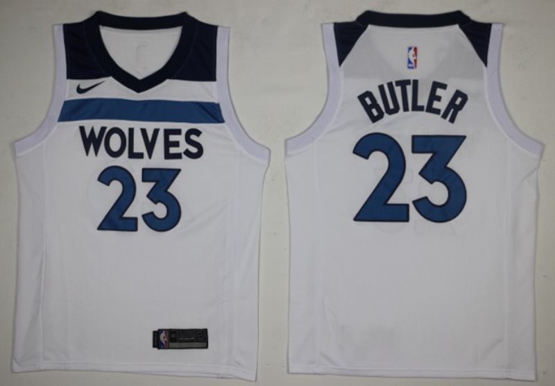 NBA Timberwolves 23 Jimmy Butler White Nike Swingman Men Jersey