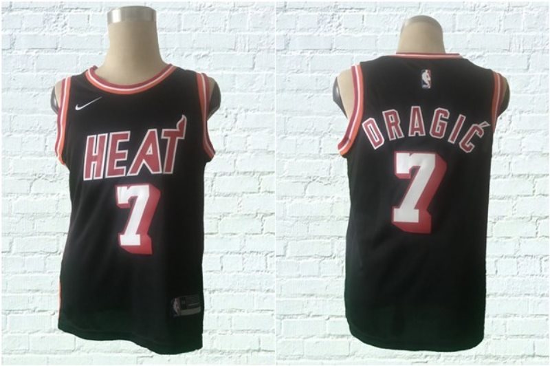 NBA Heat 7 Goran Dragic Black Nike Throwback Men Jersey