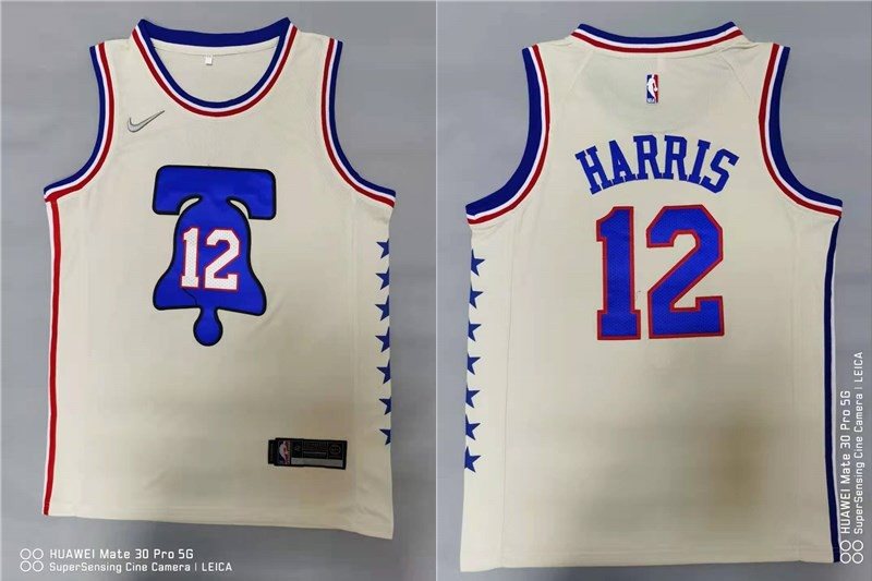 NBA 76ers 12 Tobias Harris 2021 Cream Men Jersey