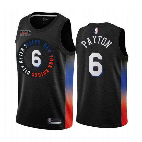 NBA Knicks 6 Elfrid Payton Black 2020-21 City Edition Nike Men Jersey