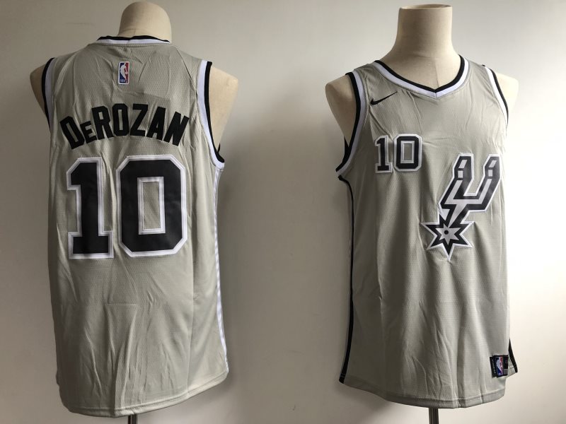 NBA Spurs 10 DeMar DeRozan Grey Nike Swingman Men Jersey