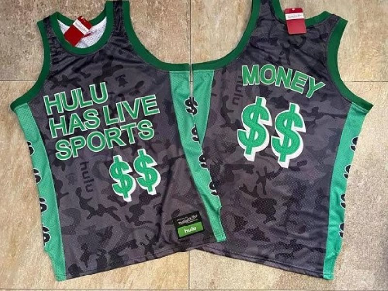 Hulu Has Live Sports Black Money Stitched Basketball Men Jersey
