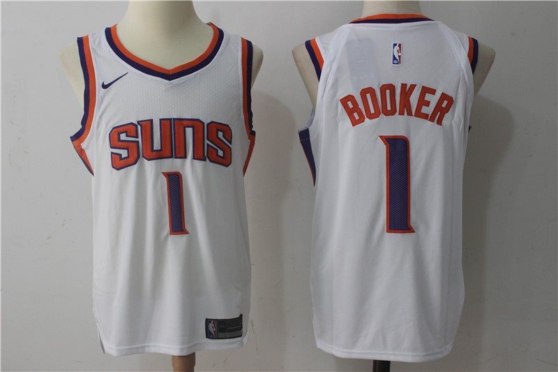 NBA Suns 1 Devin Booker Swingman White Nike Men Jersey